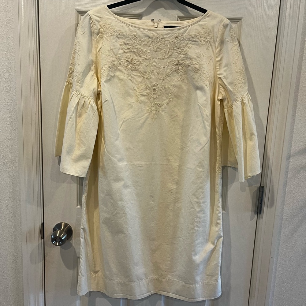 NWT Ralph Lauren Cream Embroidered Shift Dress